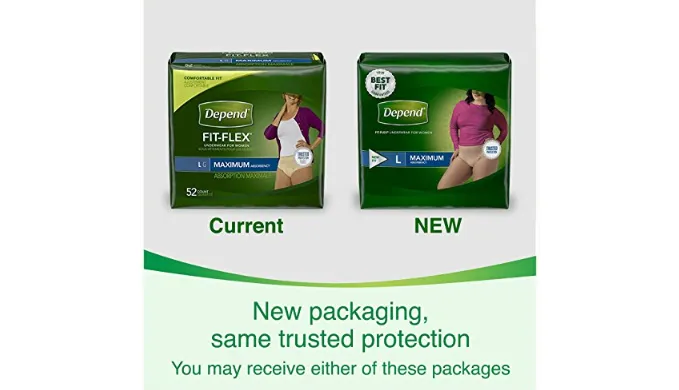 68 Count: Depend FIT-FLEX Incontinence Underwear for Women, Maximum Absorbency, (Bulk Packaging)