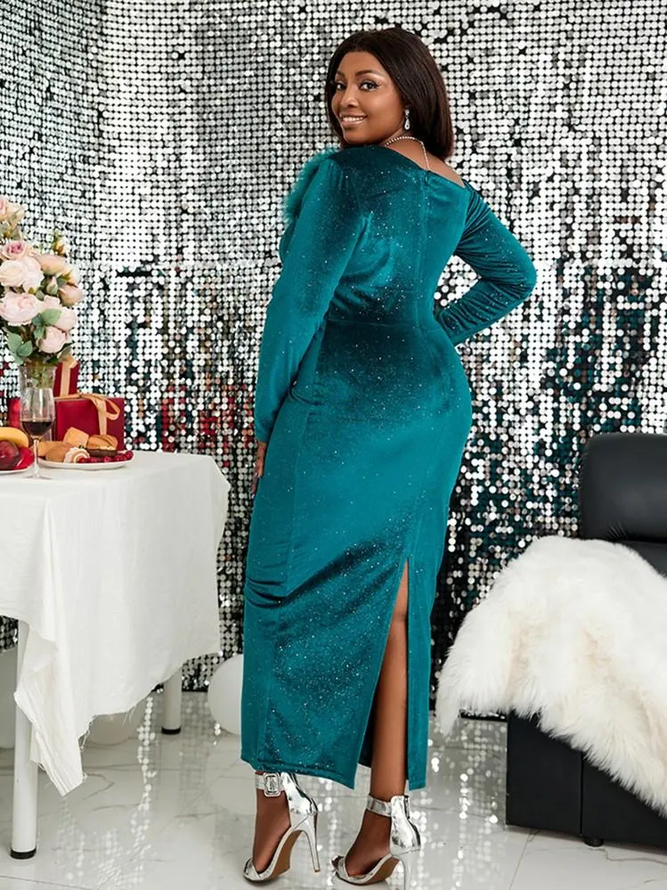 AOMEIDRESS One Shoulder Long Sleeve Bodycon Evening Party Dress for Women