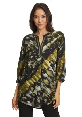 Betty Barclay Blur Print Tunic Top, Black & Green