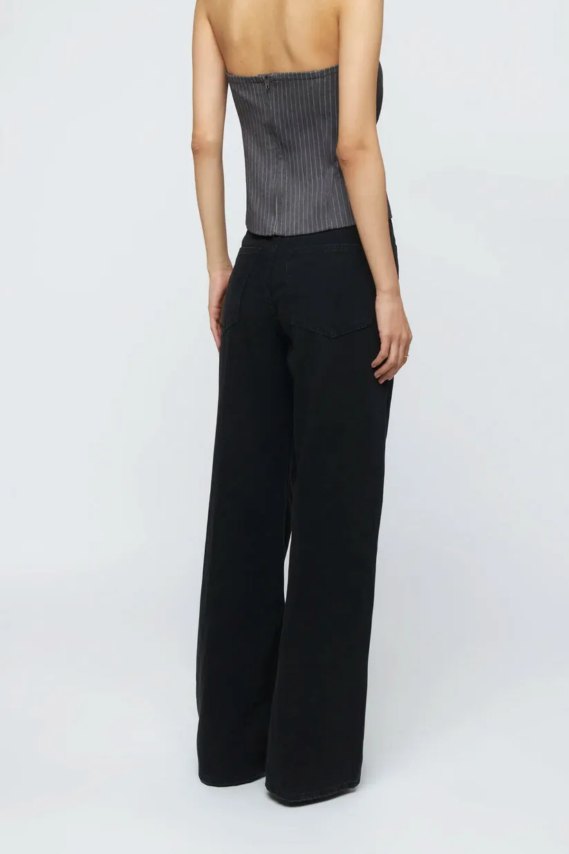 Black high waist straight jean
