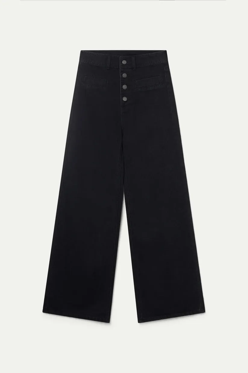 Black high waist straight jean