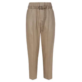 Brunello Cucinelli High Waist Belted Cropped Pants