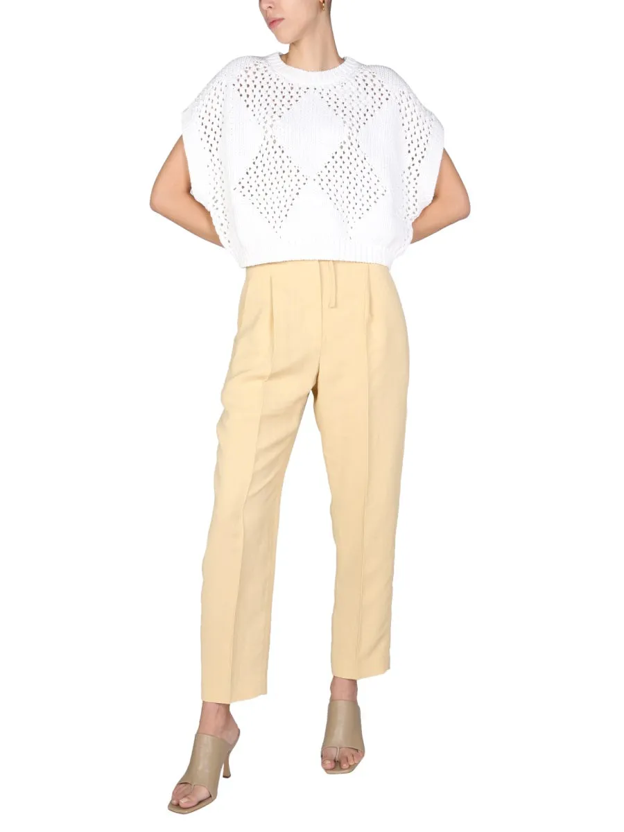 Brunello Cucinelli High Waist Drawstring Trousers