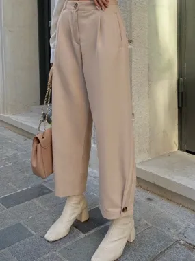 Button Style Beige Pant