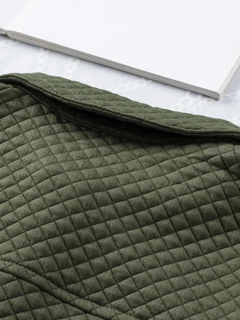 Casual Quilted Button-Down Shirt