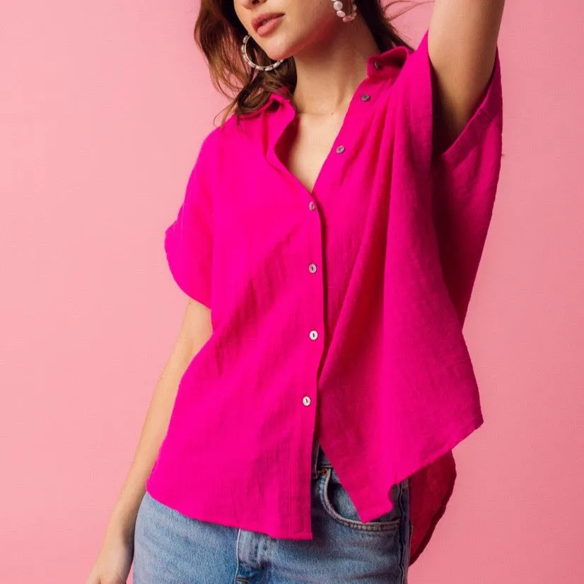 Charlotte Gauze Button Down Shirt