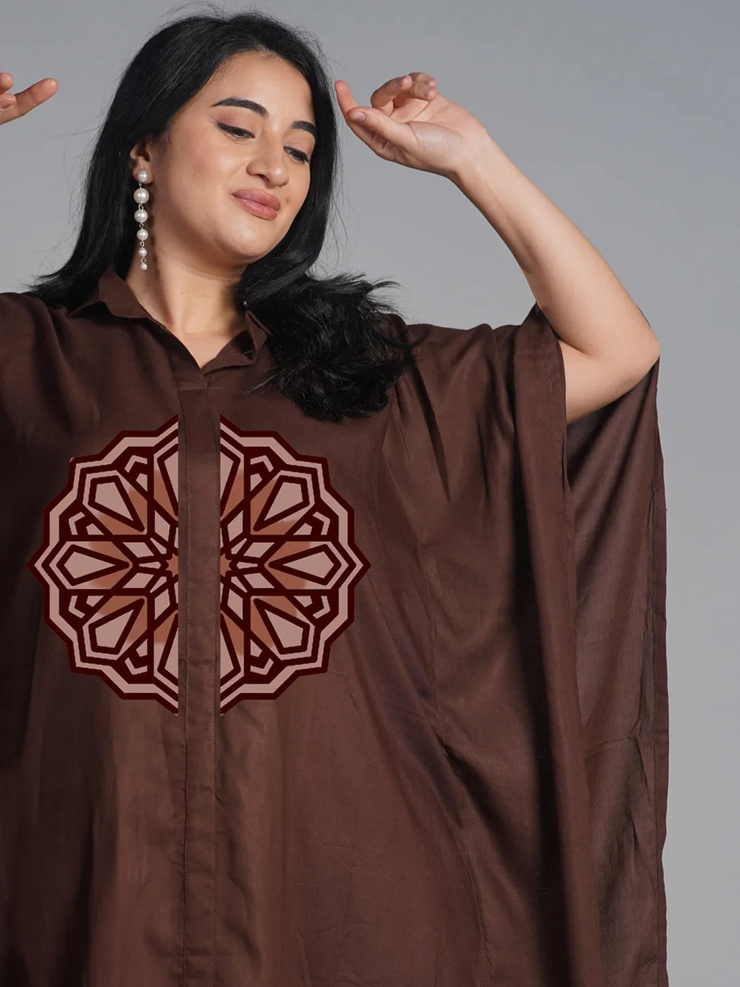 Coffee Rayon ShirtKurta - BhuraMandala