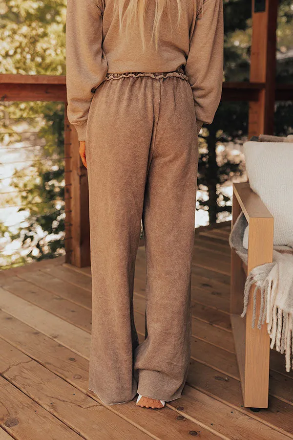 Cozy Daydream High Waist Vintage Wash Pants in Mocha
