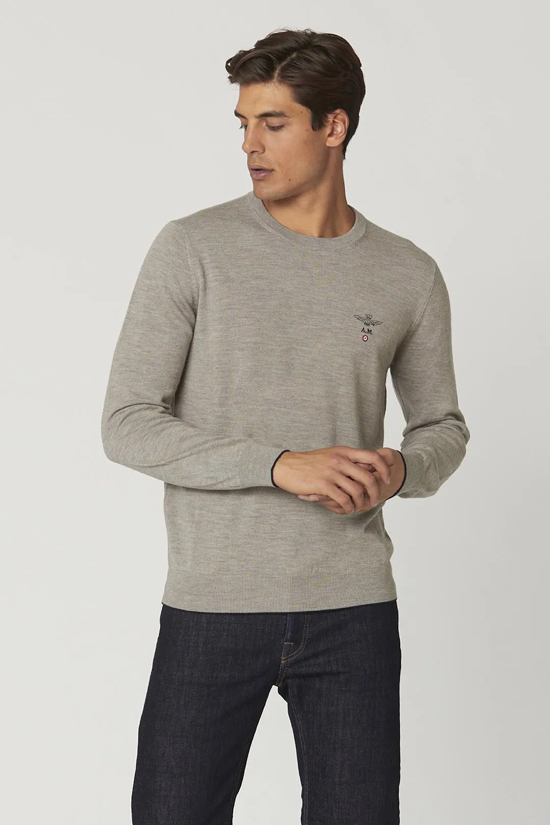 Crew neck wool sweater