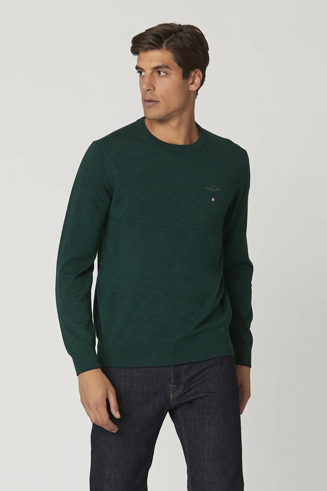 Crew neck wool sweater