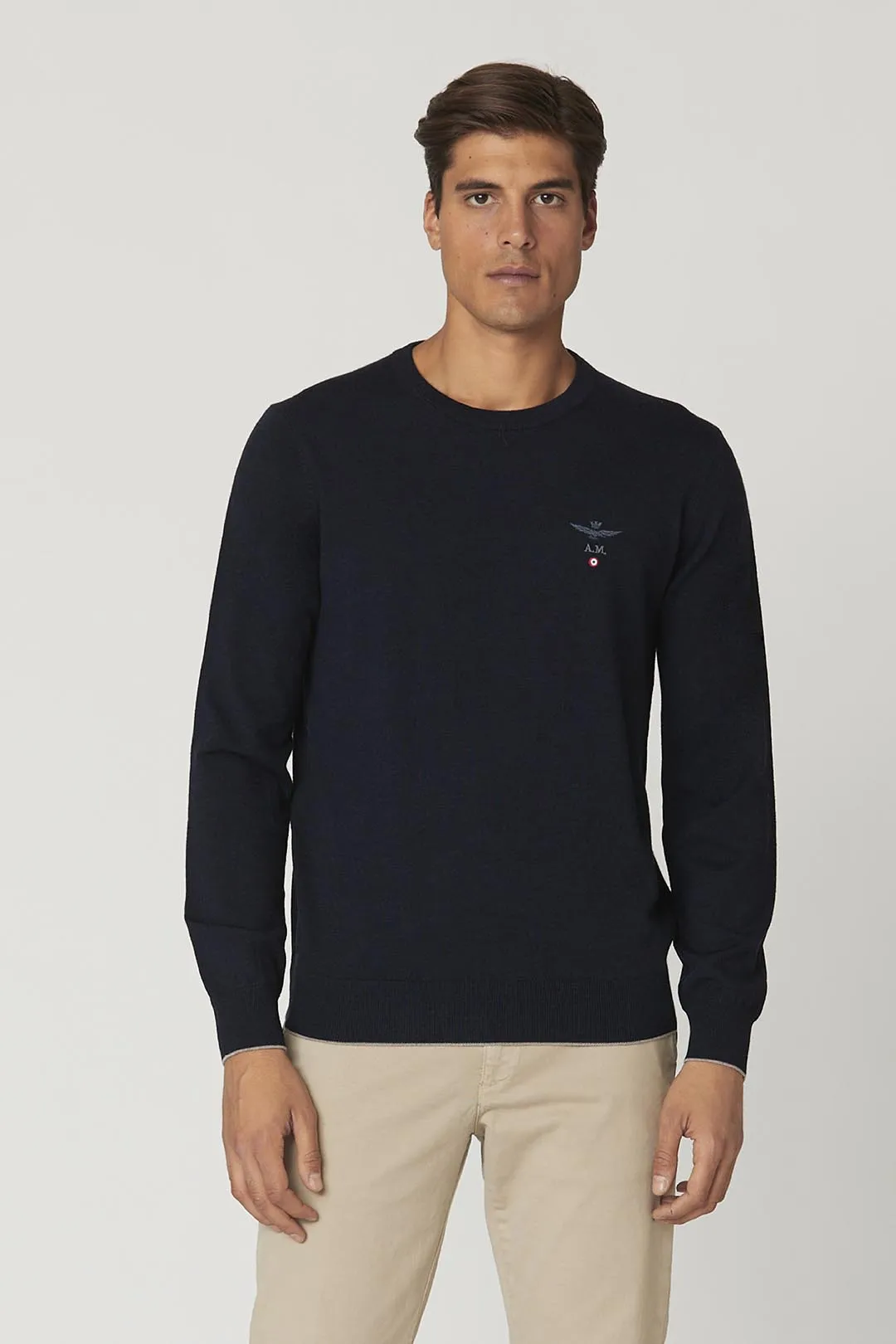 Crew neck wool sweater