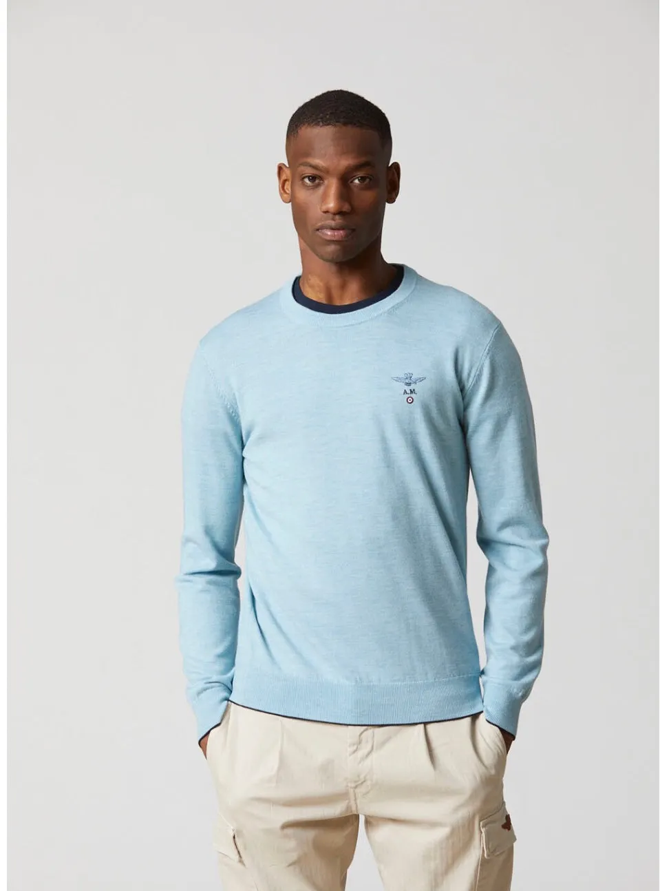 Crew neck wool sweater
