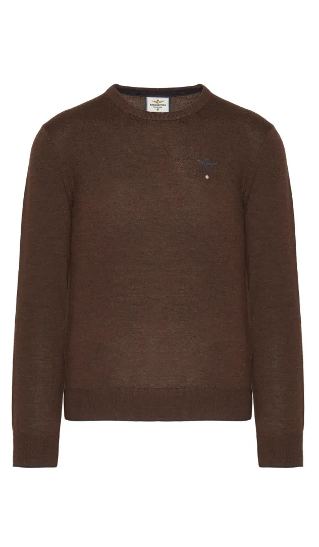 Crew neck wool sweater