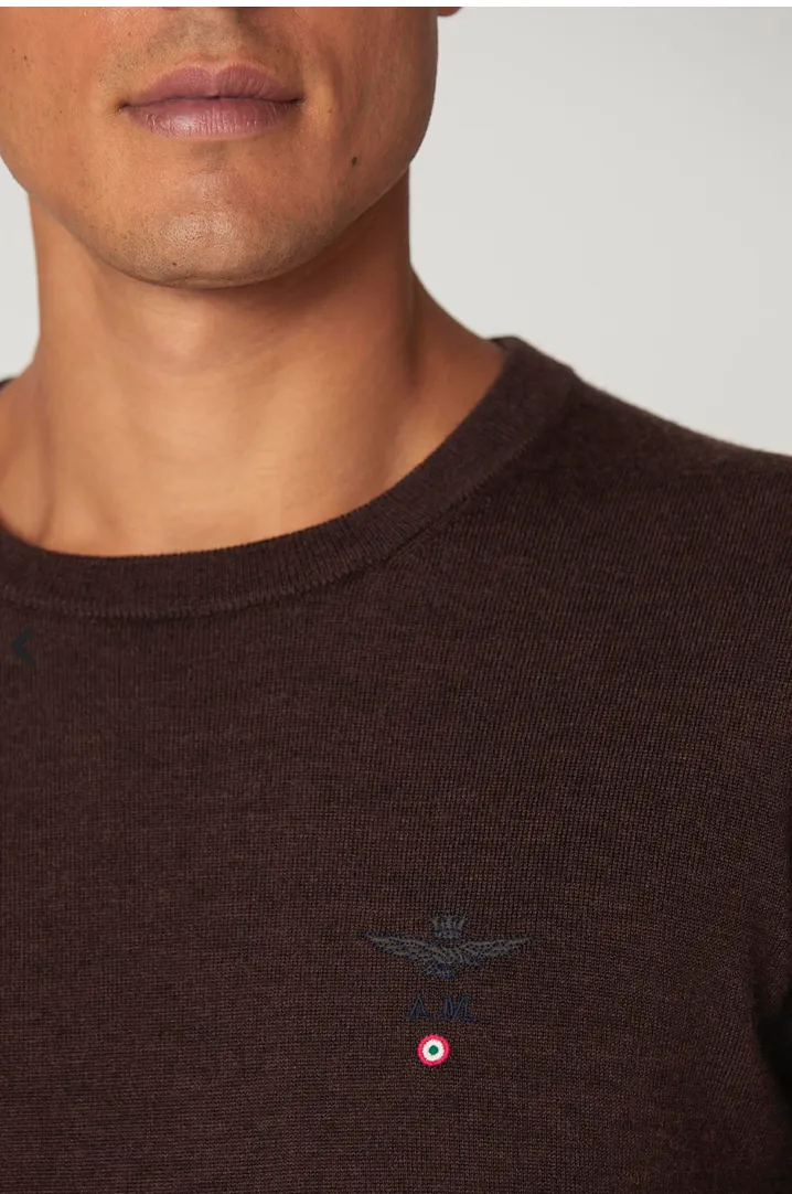 Crew neck wool sweater
