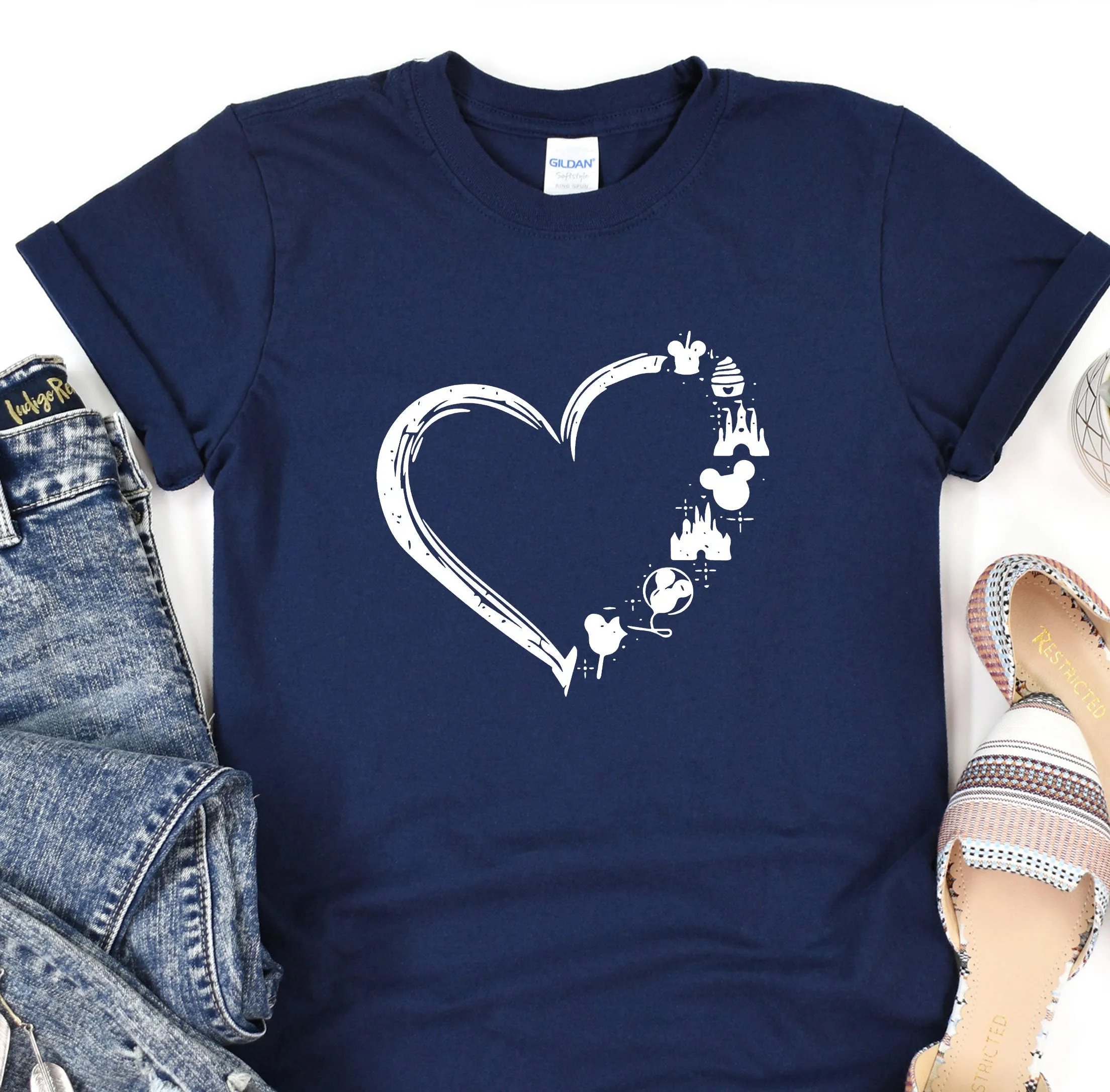 Disney Heart Shirt, Mickey and Friends TShirt, Disney Family Shirt, Disney Shirt for Women, Disney Shirt for Gift, Disneyland Matching Tee
