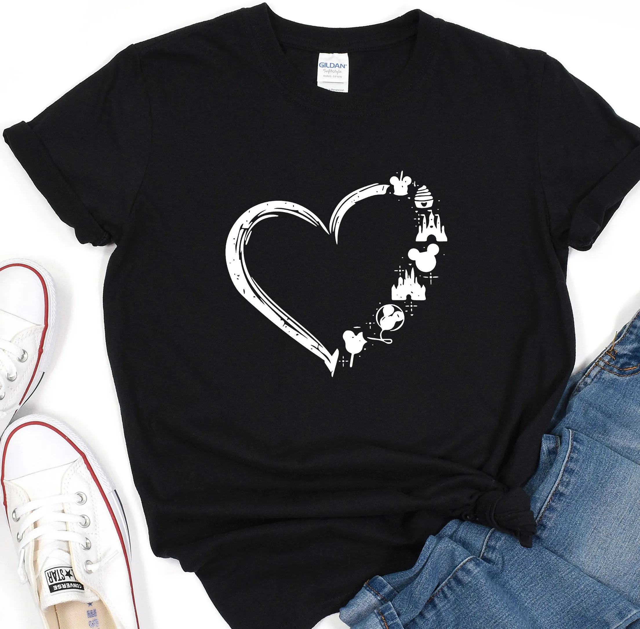 Disney Heart Shirt, Mickey and Friends TShirt, Disney Family Shirt, Disney Shirt for Women, Disney Shirt for Gift, Disneyland Matching Tee