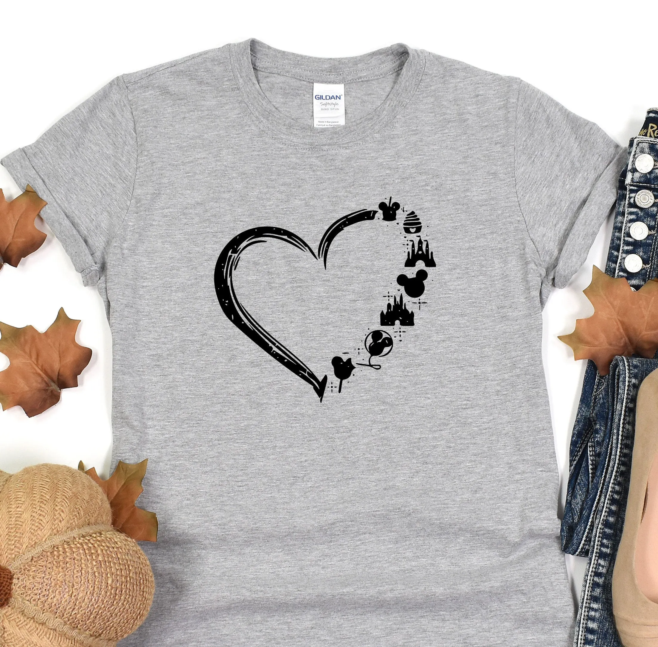 Disney Heart Shirt, Mickey and Friends TShirt, Disney Family Shirt, Disney Shirt for Women, Disney Shirt for Gift, Disneyland Matching Tee