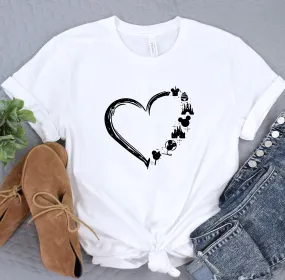Disney Heart Shirt, Mickey and Friends TShirt, Disney Family Shirt, Disney Shirt for Women, Disney Shirt for Gift, Disneyland Matching Tee