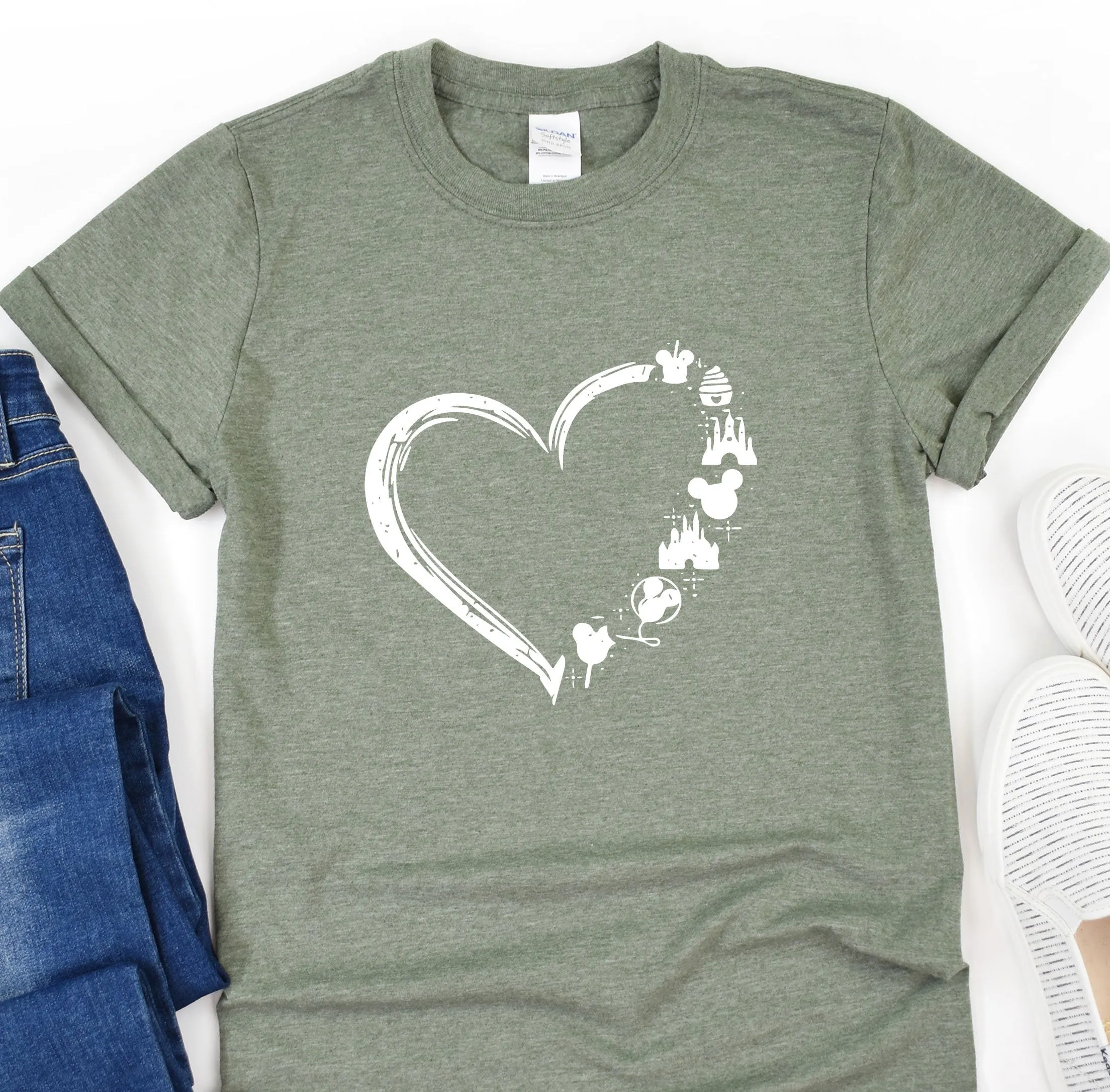 Disney Heart Shirt, Mickey and Friends TShirt, Disney Family Shirt, Disney Shirt for Women, Disney Shirt for Gift, Disneyland Matching Tee
