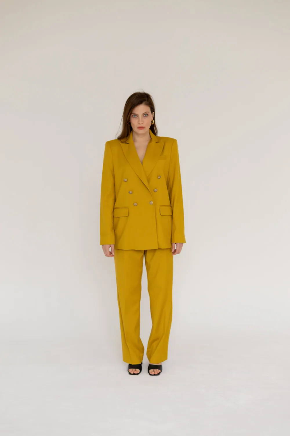 Double-breasted Blazer Mustard Yellow