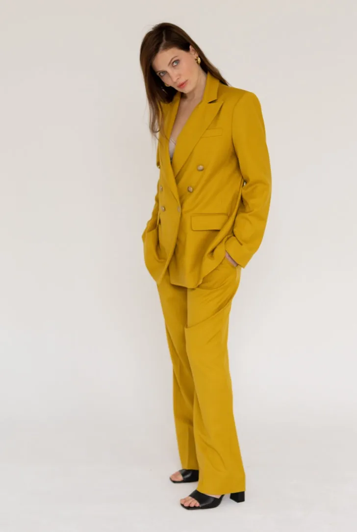 Double-breasted Blazer Mustard Yellow