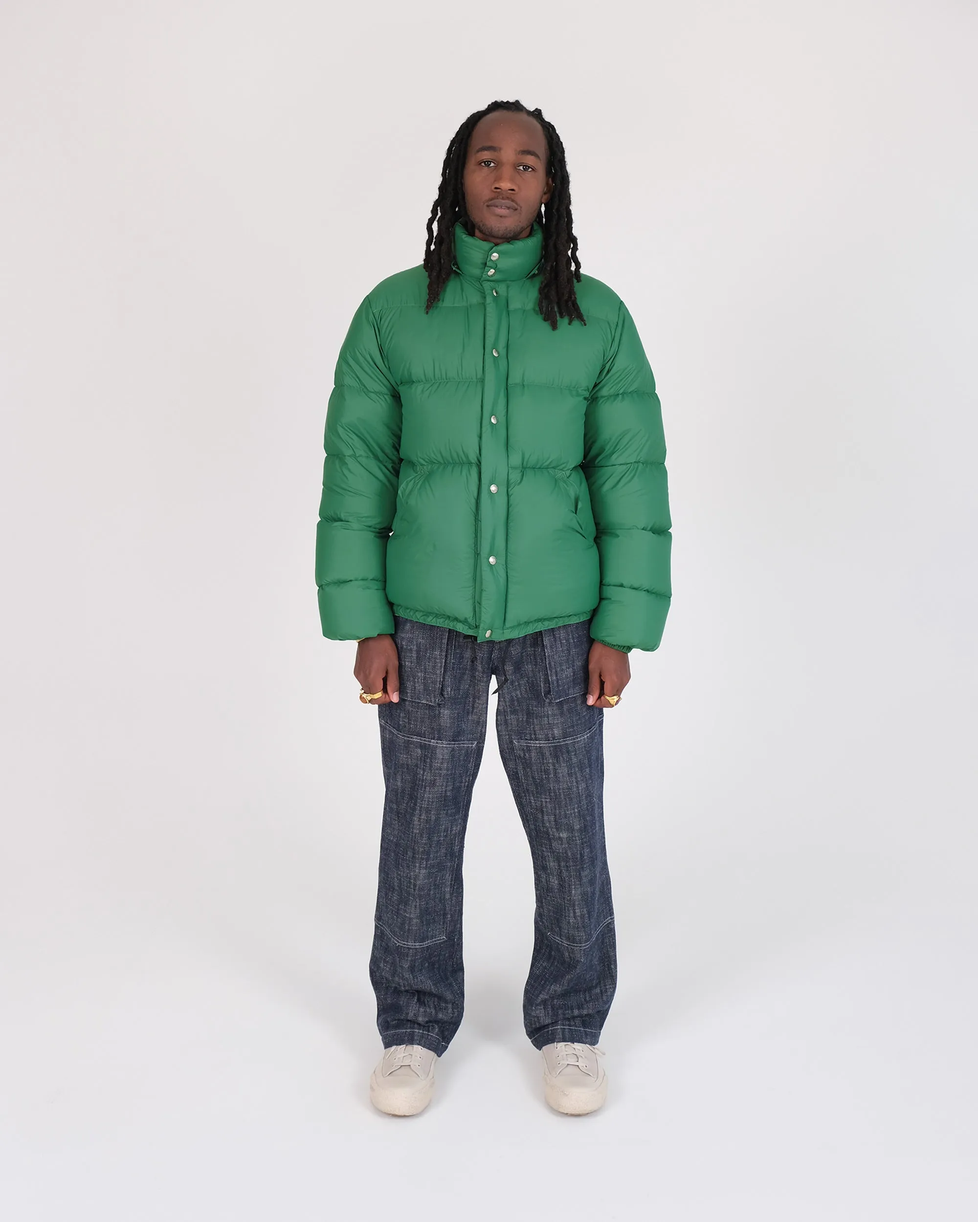 Down Sweater - Streakfree Nylon - Green & Navy (Final Sale)