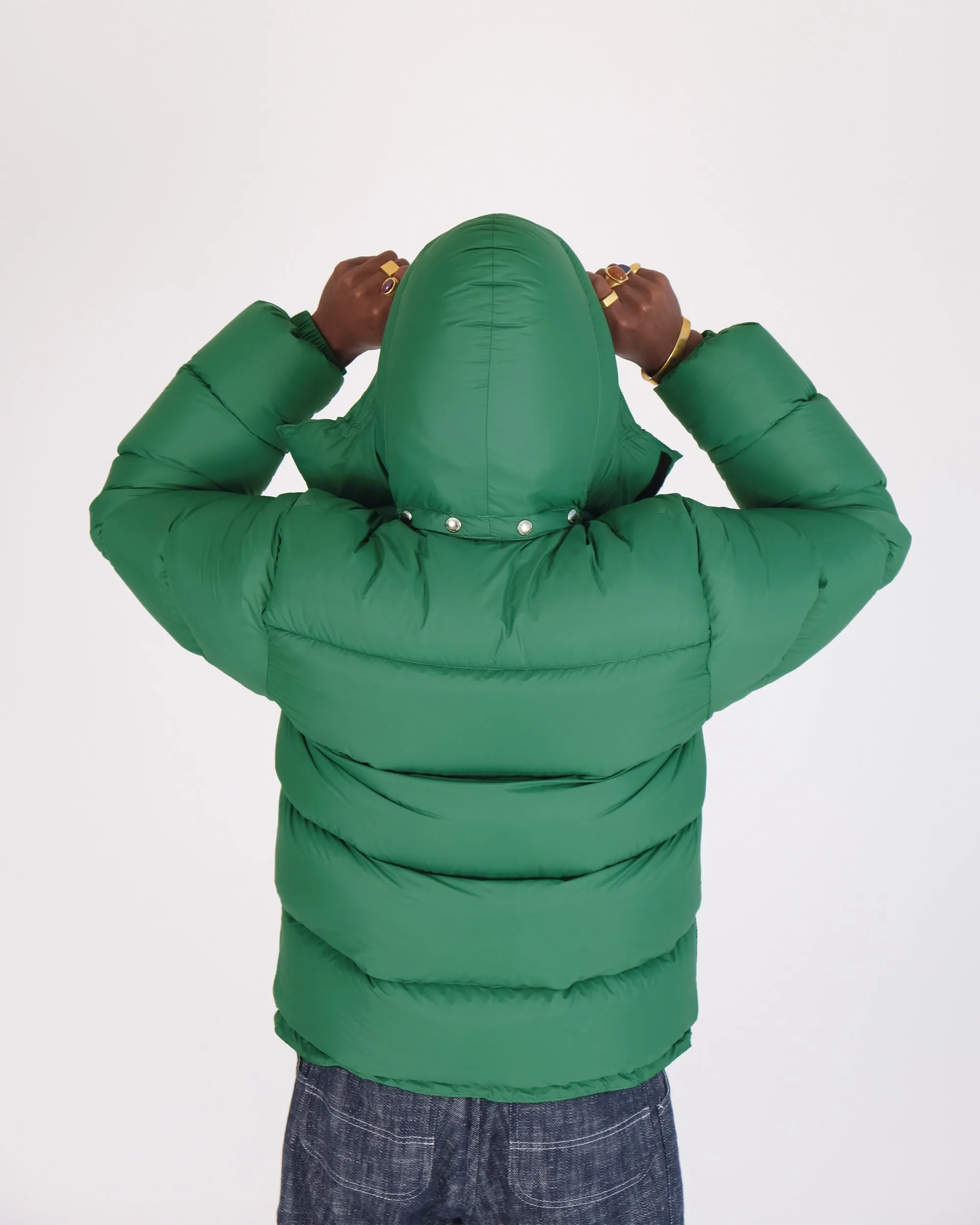 Down Sweater - Streakfree Nylon - Green & Navy (Final Sale)