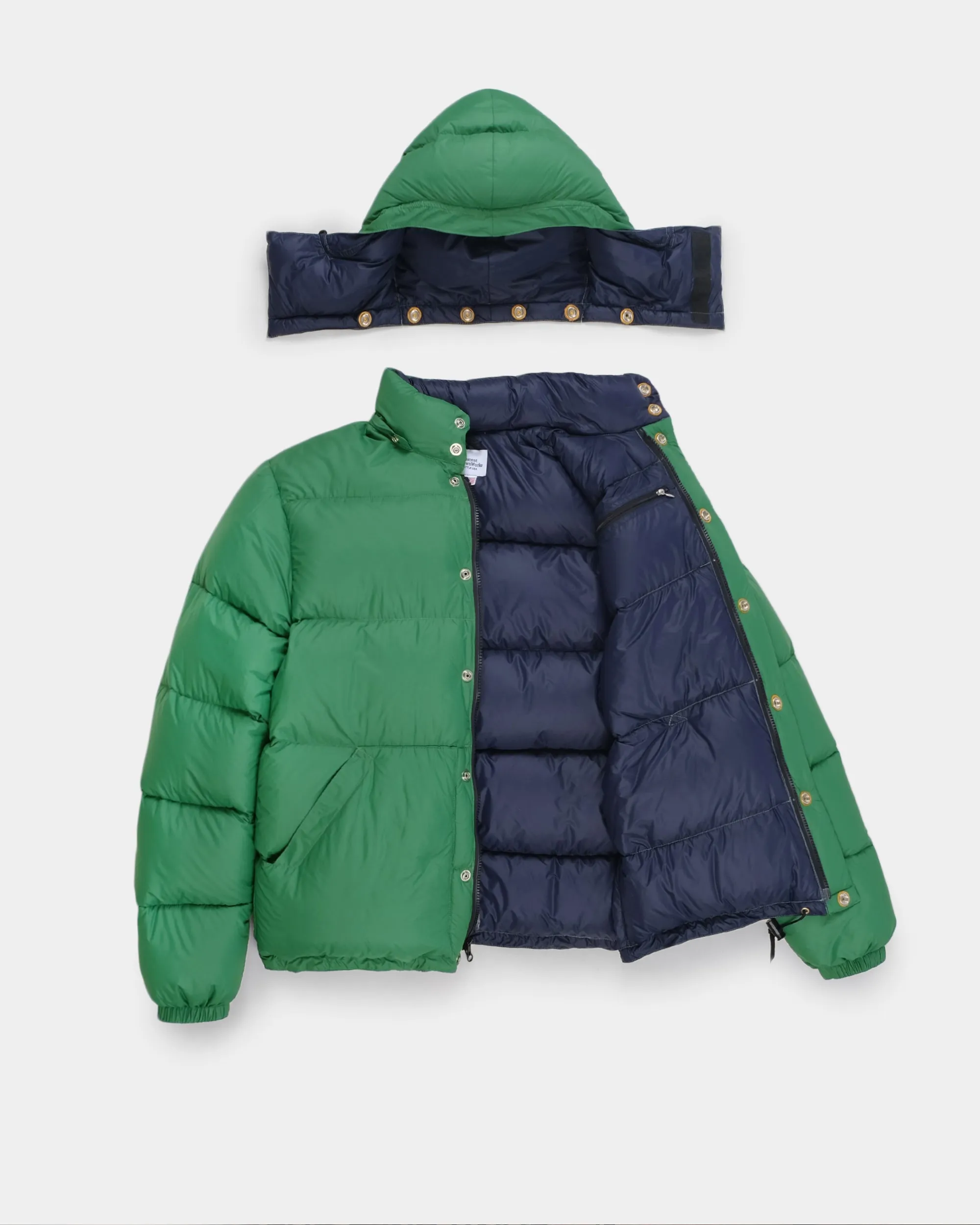 Down Sweater - Streakfree Nylon - Green & Navy (Final Sale)