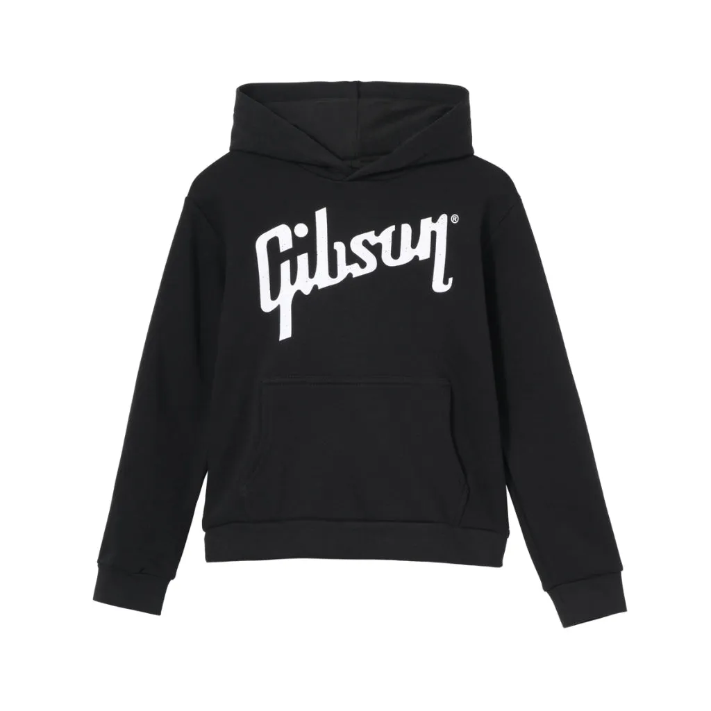 Gibson Kid's Logo Pullover Hoodie - Black Large