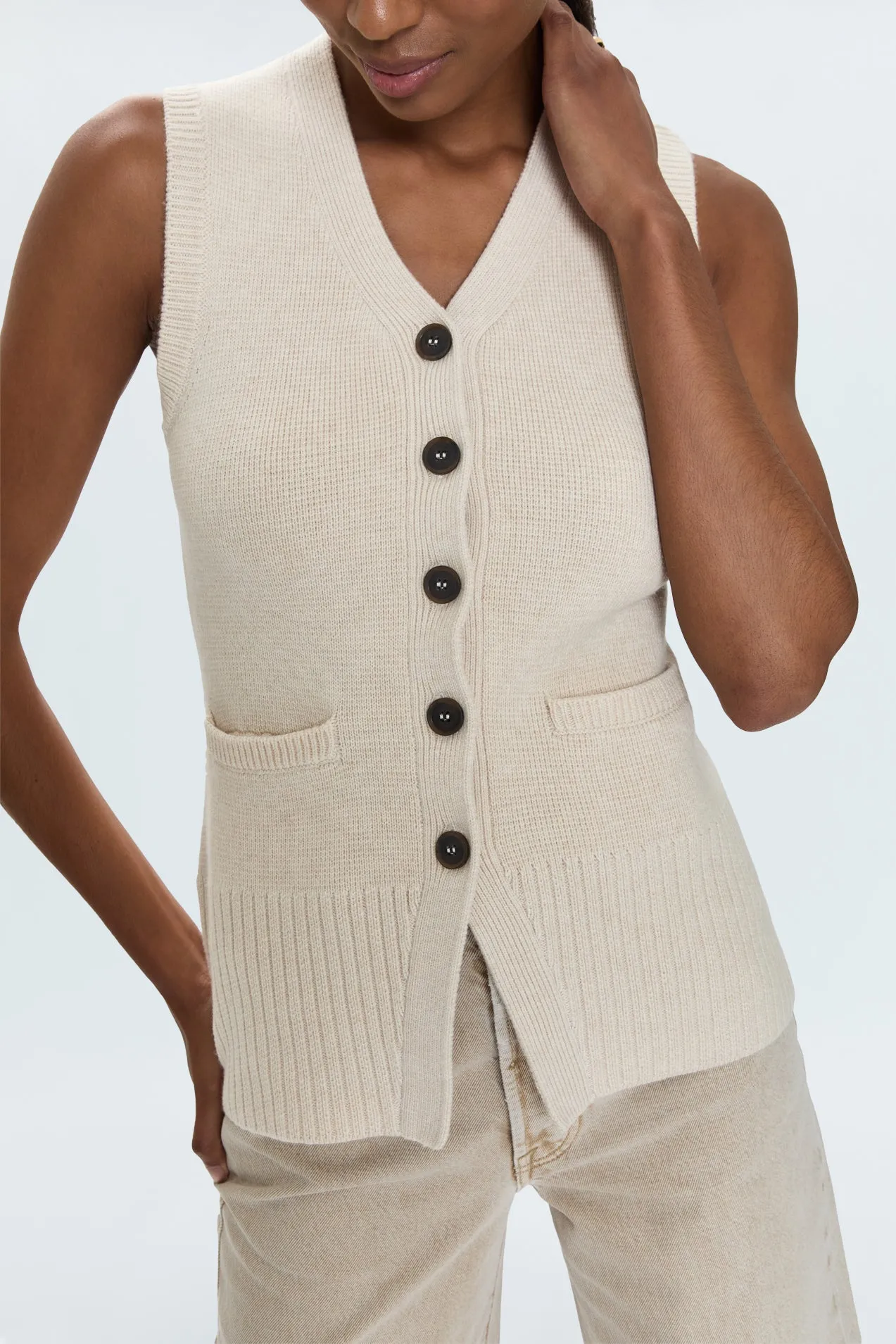 Gilet boutonné sans manches Audra