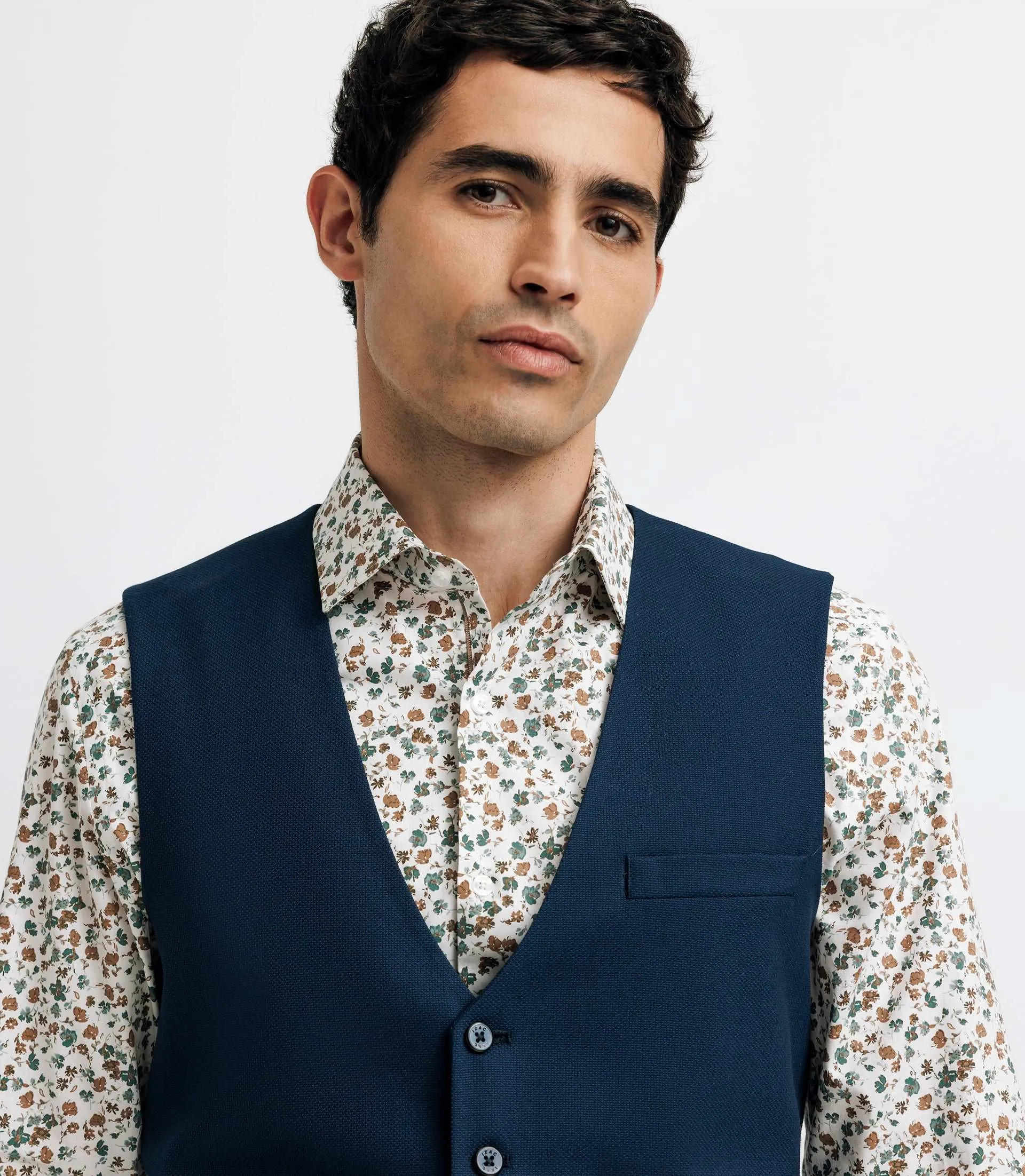 Gilet casual armuré marine