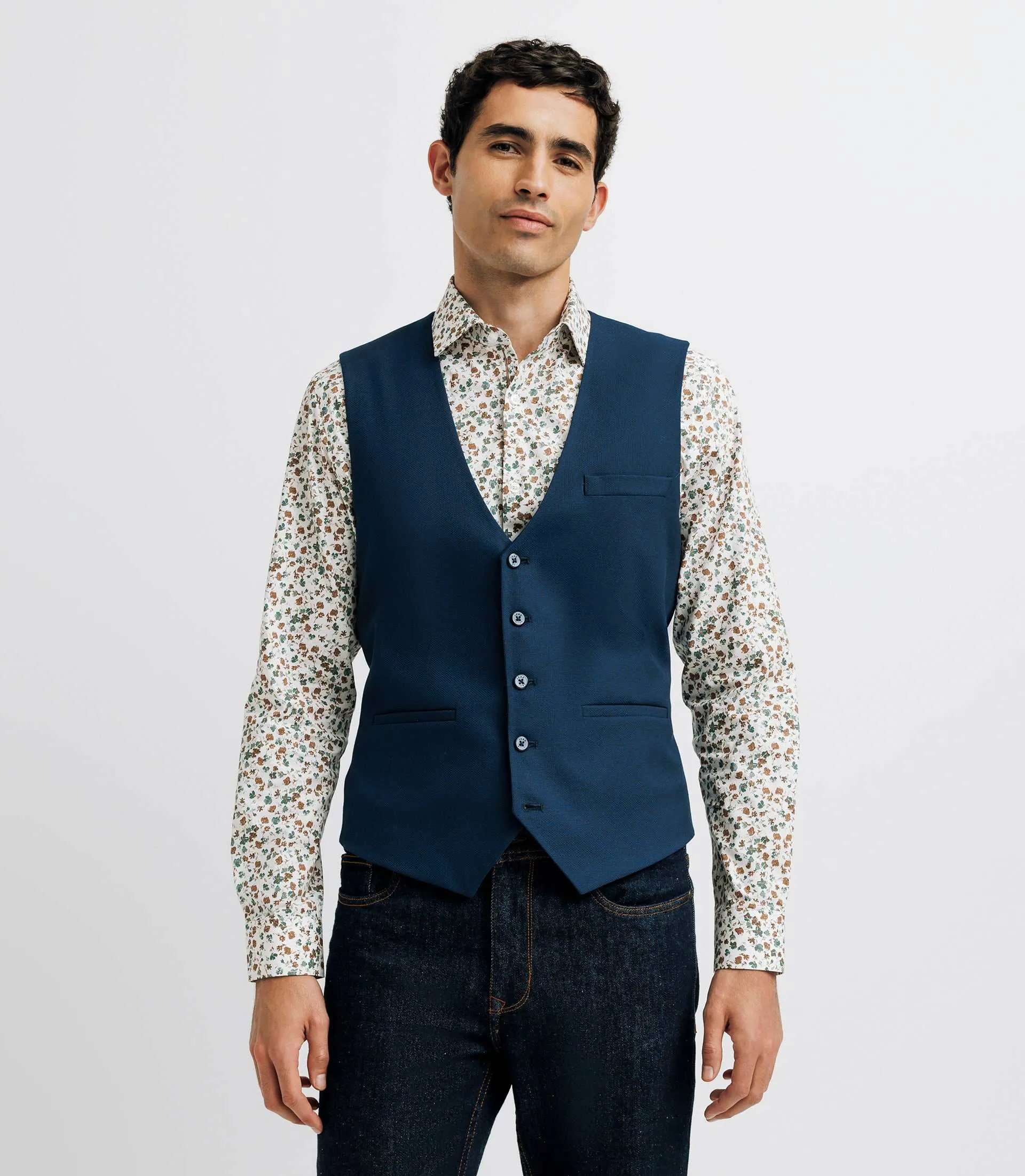 Gilet casual armuré marine