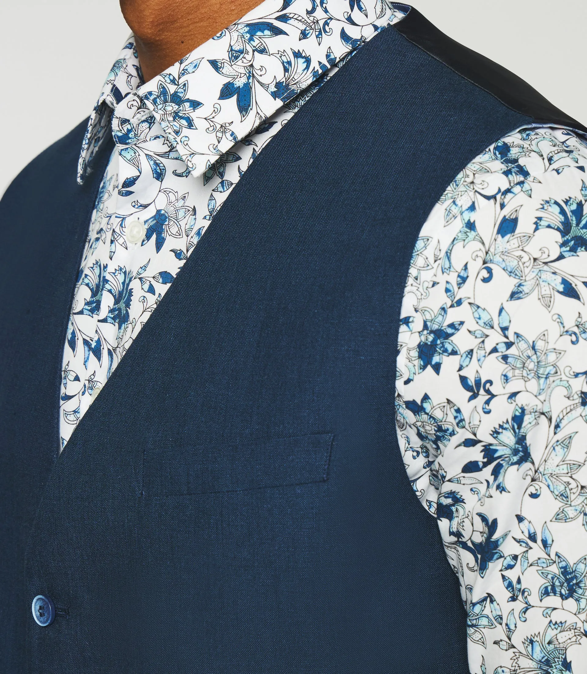 Gilet de costume en laine bleu marine