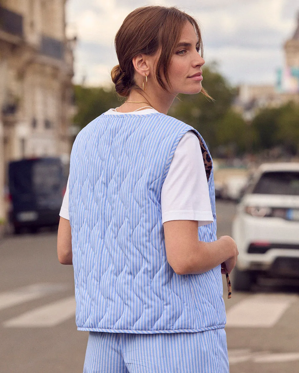 Gilet Nuance rayures bleu et blanc My Melody