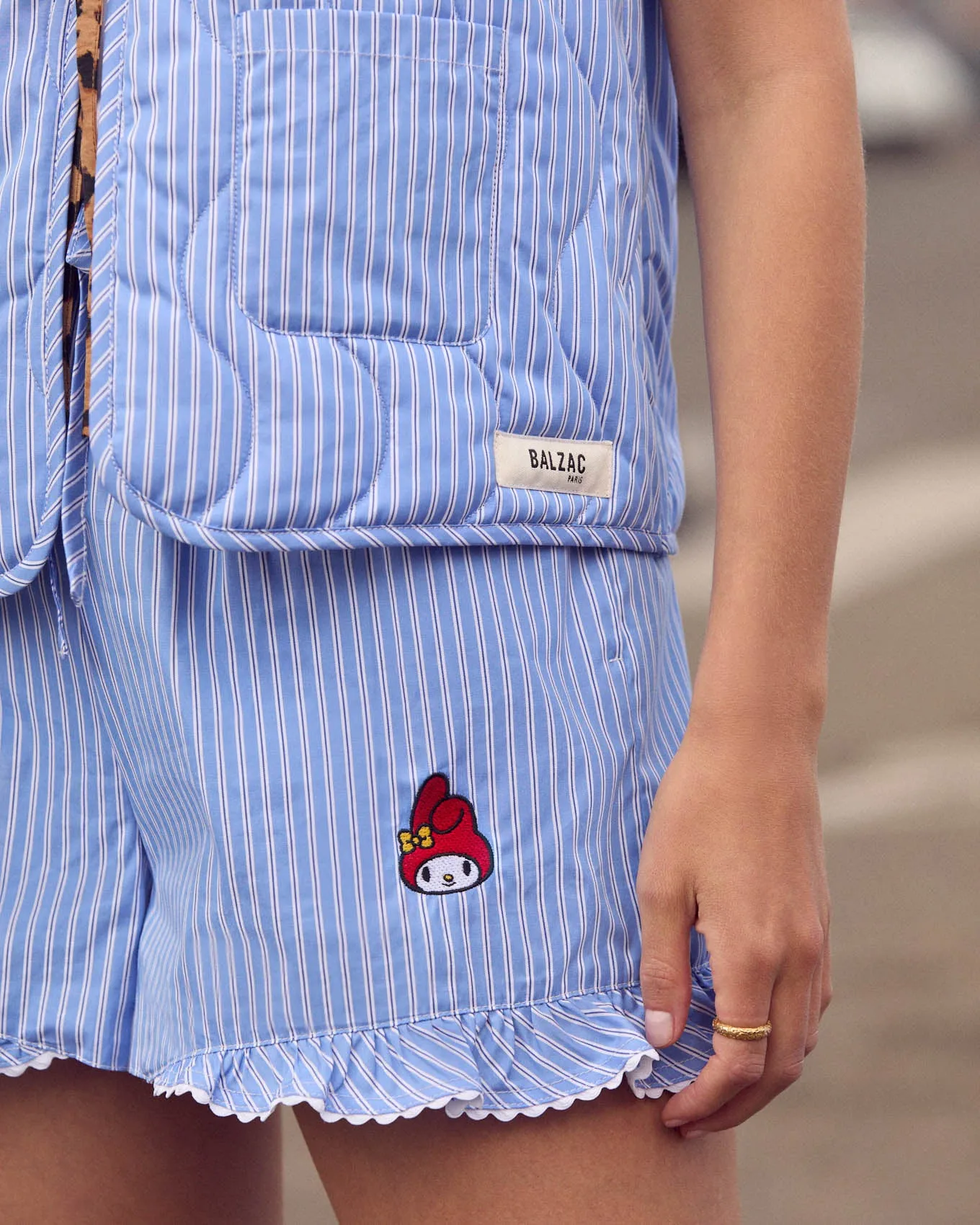 Gilet Nuance rayures bleu et blanc My Melody