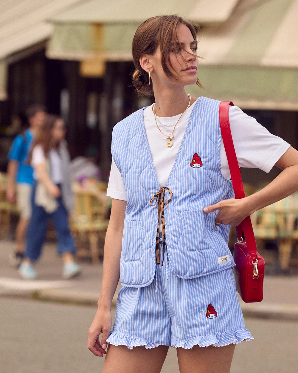 Gilet Nuance rayures bleu et blanc My Melody
