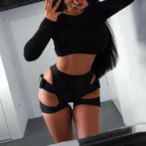 High Waist Buckle Shorts