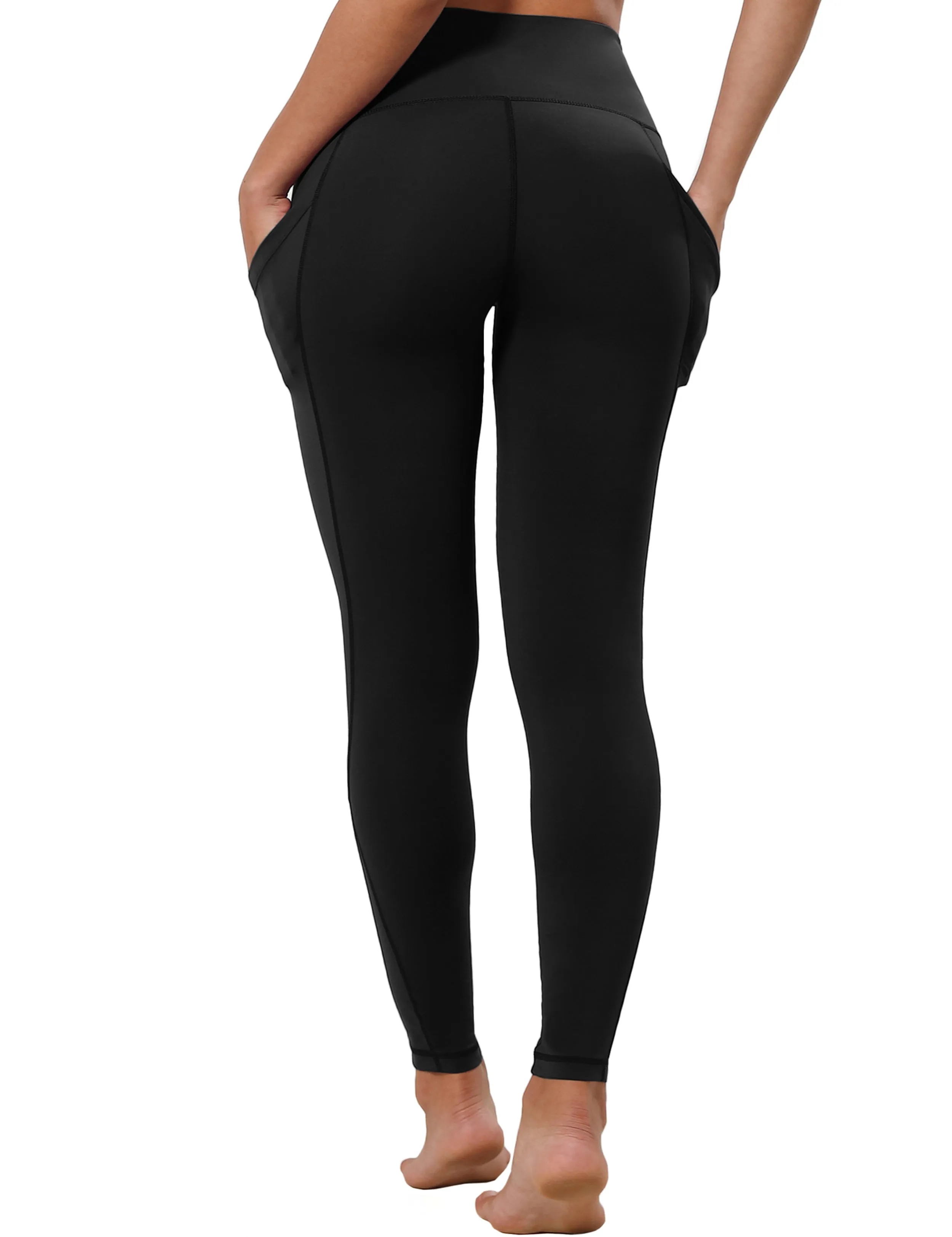 High Waist Side Pockets Gym Pants jetblack_Gym