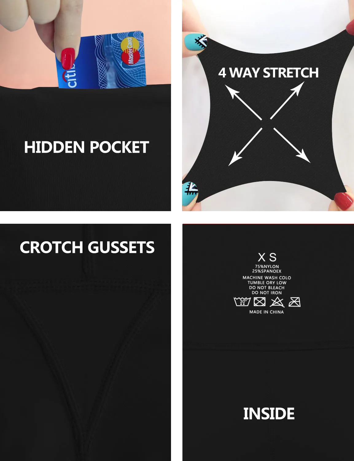 High Waist Side Pockets Gym Pants jetblack_Gym