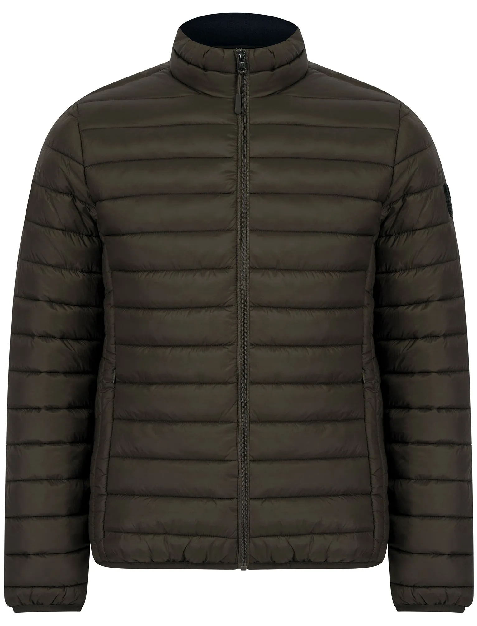 Inigo Funnel Neck Quilted Puffer Jacket in Khaki - Tokyo Laundry
