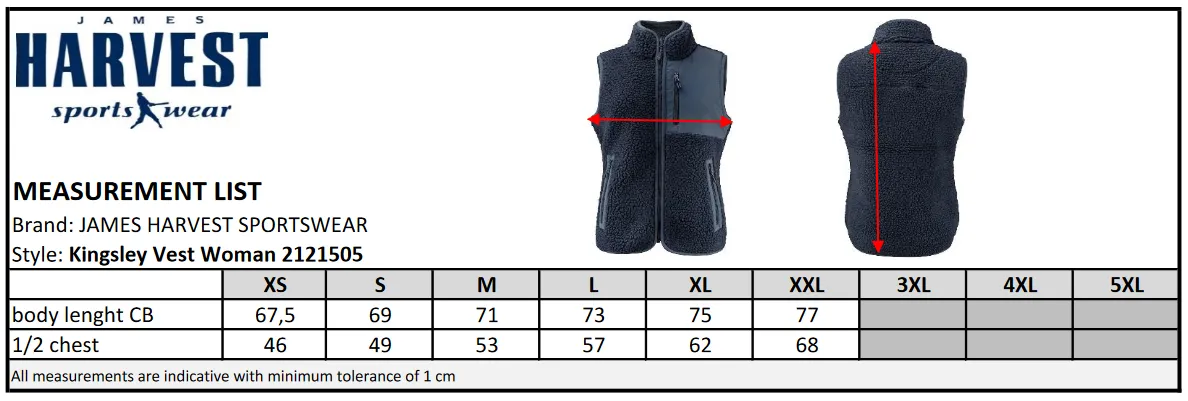 James Harvest Kingsley Ladies Sherpa Fleece Gilet | Super Heavyweight Body Warmer | 3 Colours | XS-2XL