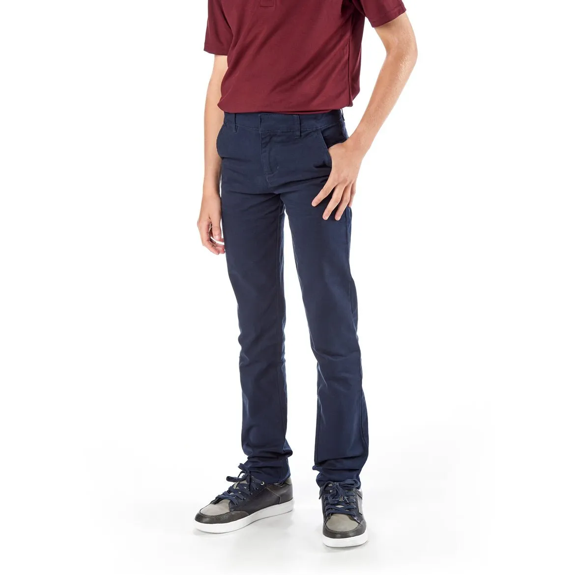 Kids Slim-Fit Twill School Uniform Pants / Wrinkle Resistant