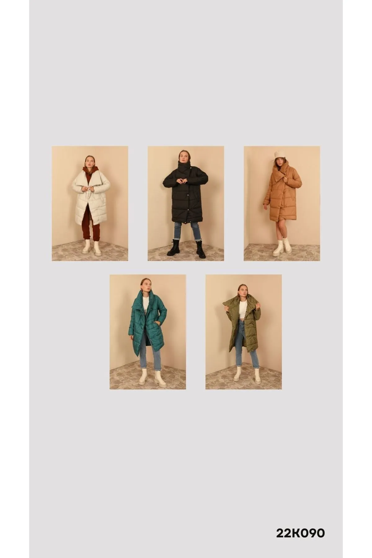 KKT Quilted Fabric Long Sleeve Shawl Collar Long Wide Fastened Women Coat-Mint - Fuenlabrada