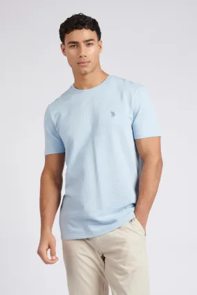 Mens Classic Fit Seersucker T-Shirt in Cashmere Blue