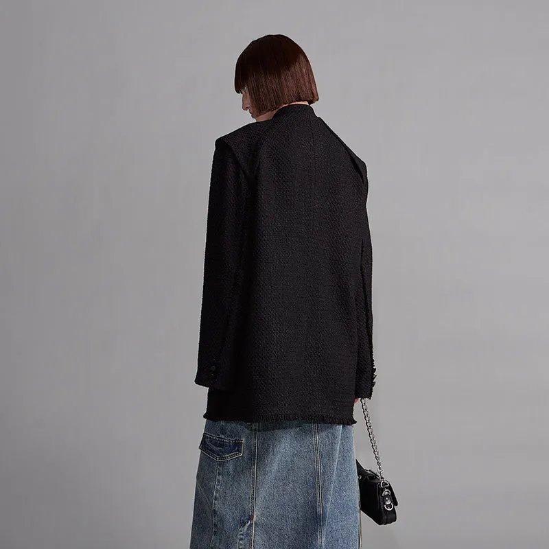 NUTH "The Illusion" Mandarin Collar Tweed Blazer