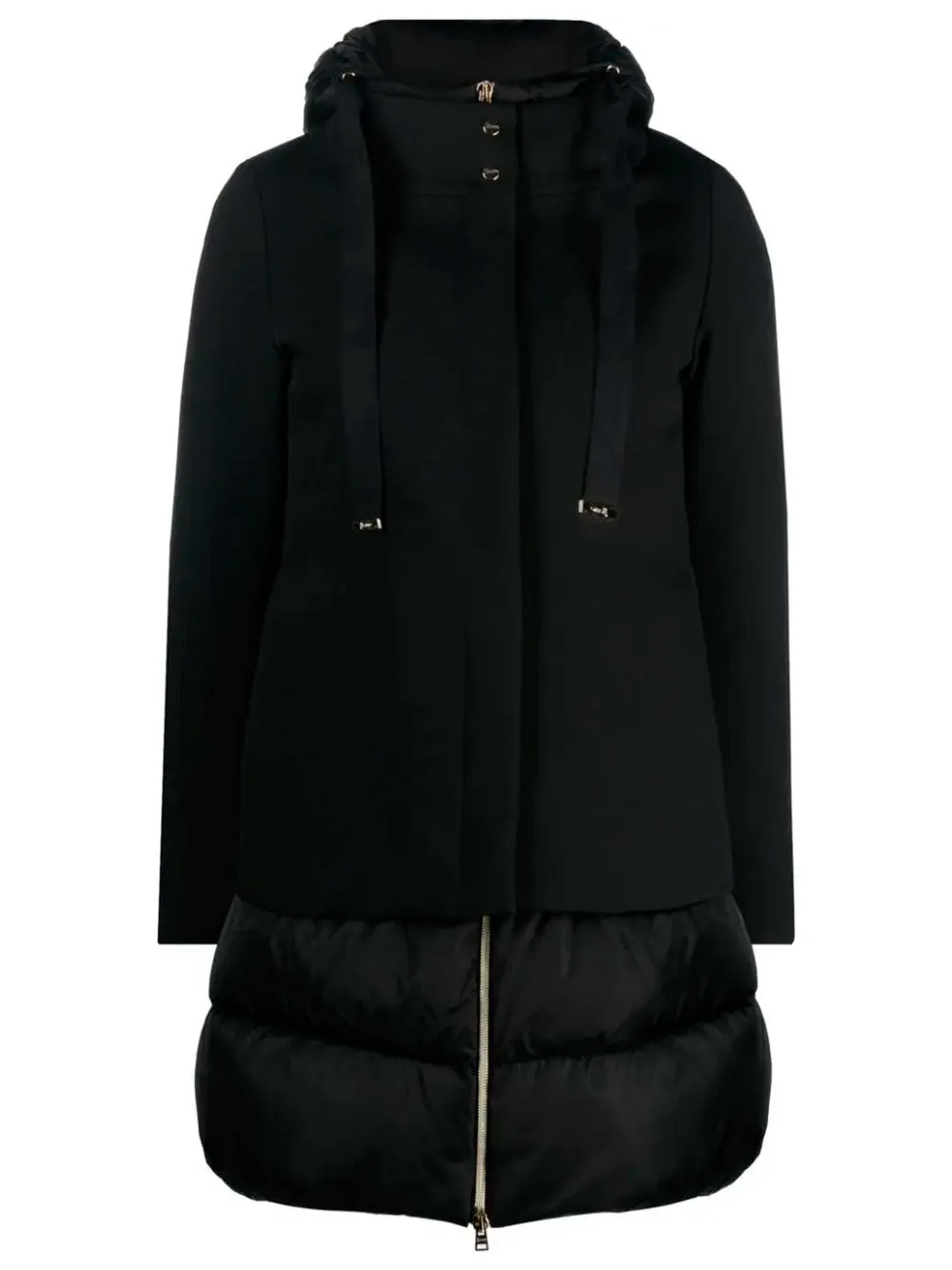 Panelled hooded parka