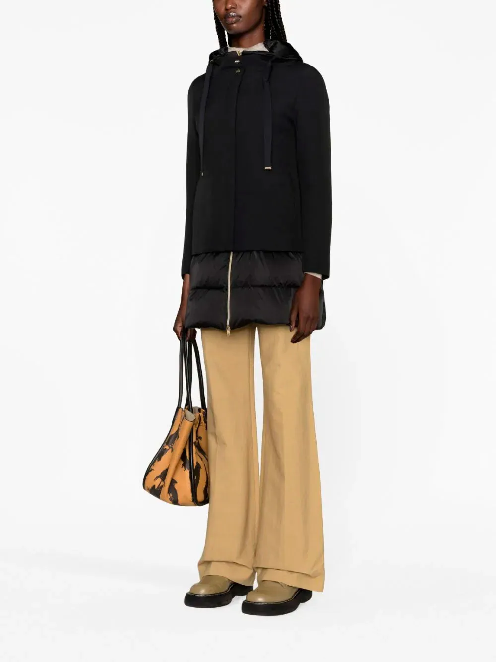 Panelled hooded parka