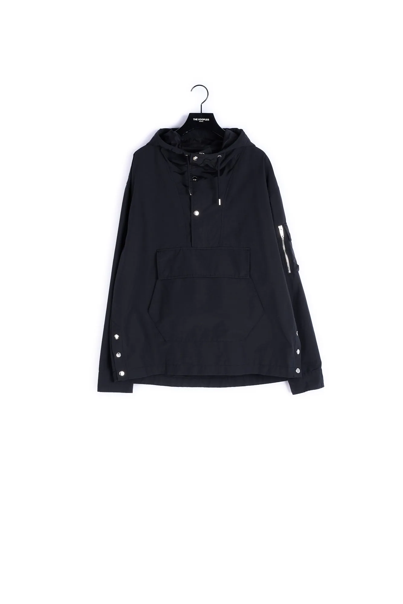 Parka technique noire poche kangourou
