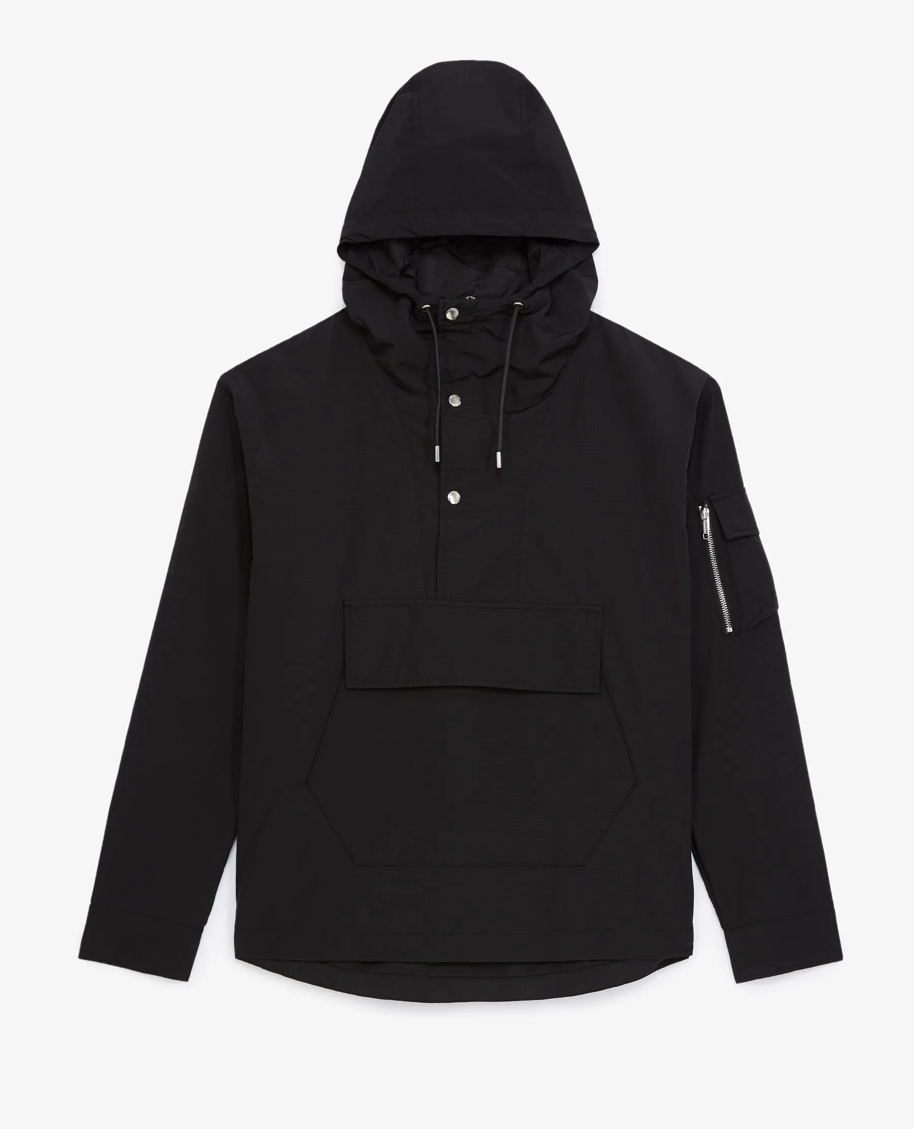 Parka technique noire poche kangourou