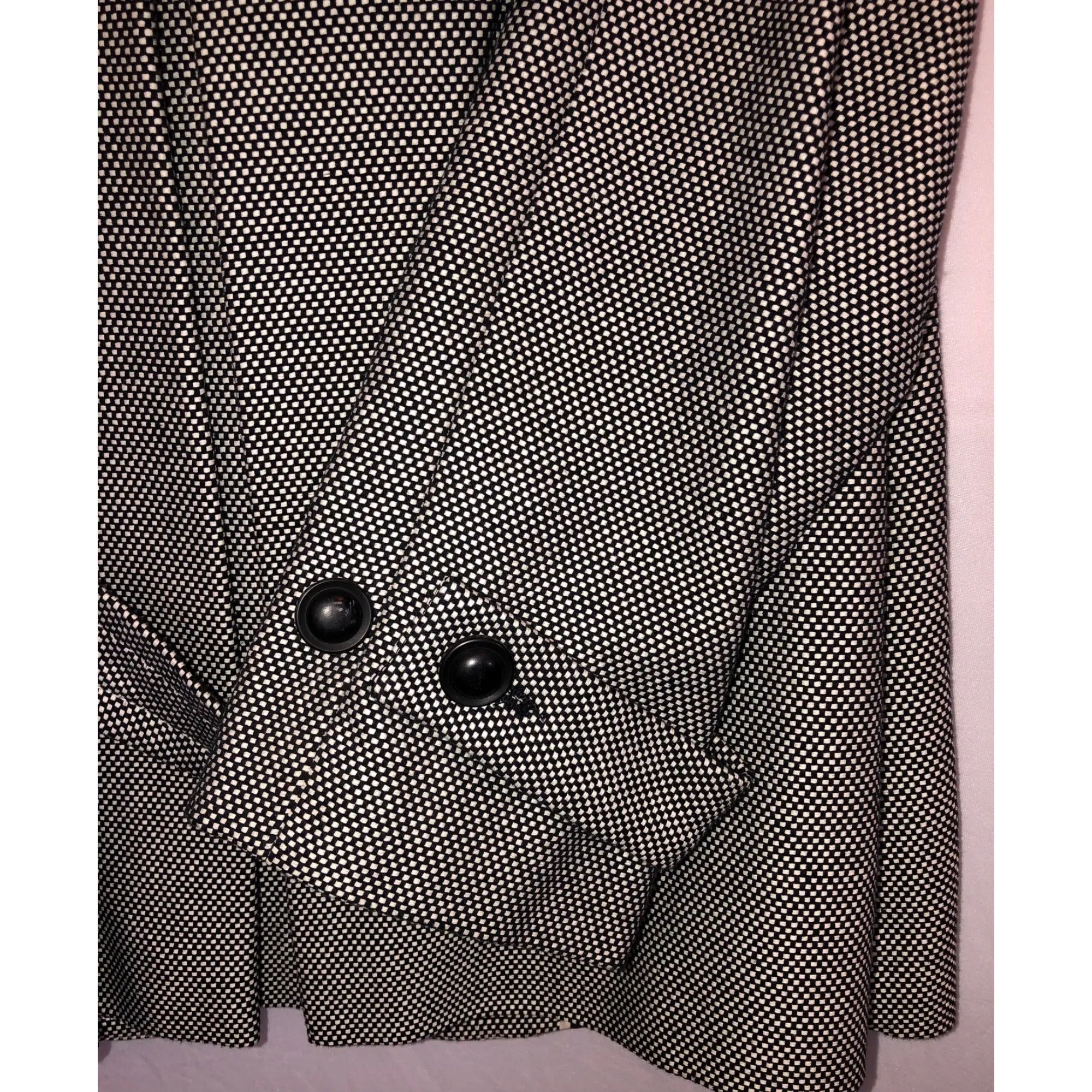 Talbots Black & White Jacket Blazer Size 6 Pre-Owned